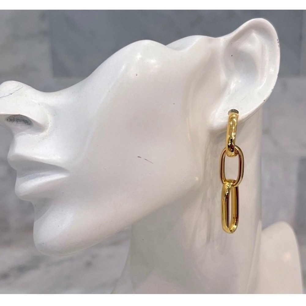 Bellezza Jewelry OS Drop Earrings Womens Gold Paperclip Link Dangle Modern Bold